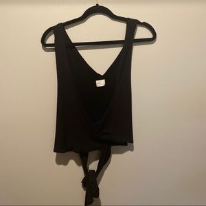 Dee Elly V neck tie up Crop Top